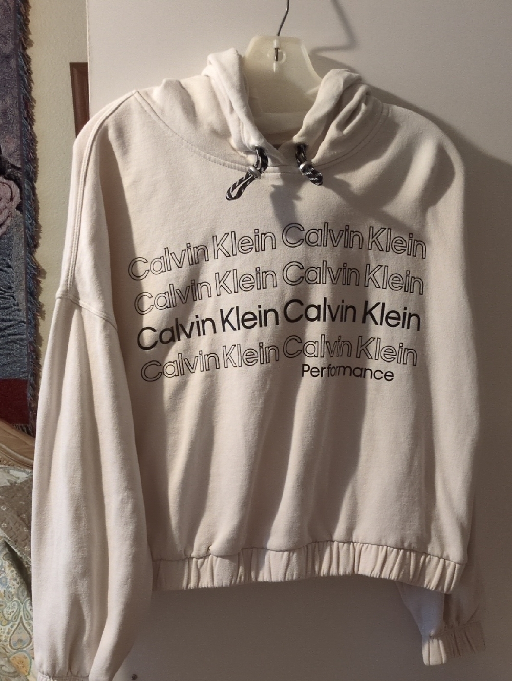 Calvin Klein Cream Logo Hoodie